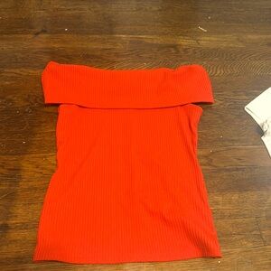 orange summer top off the shoulders